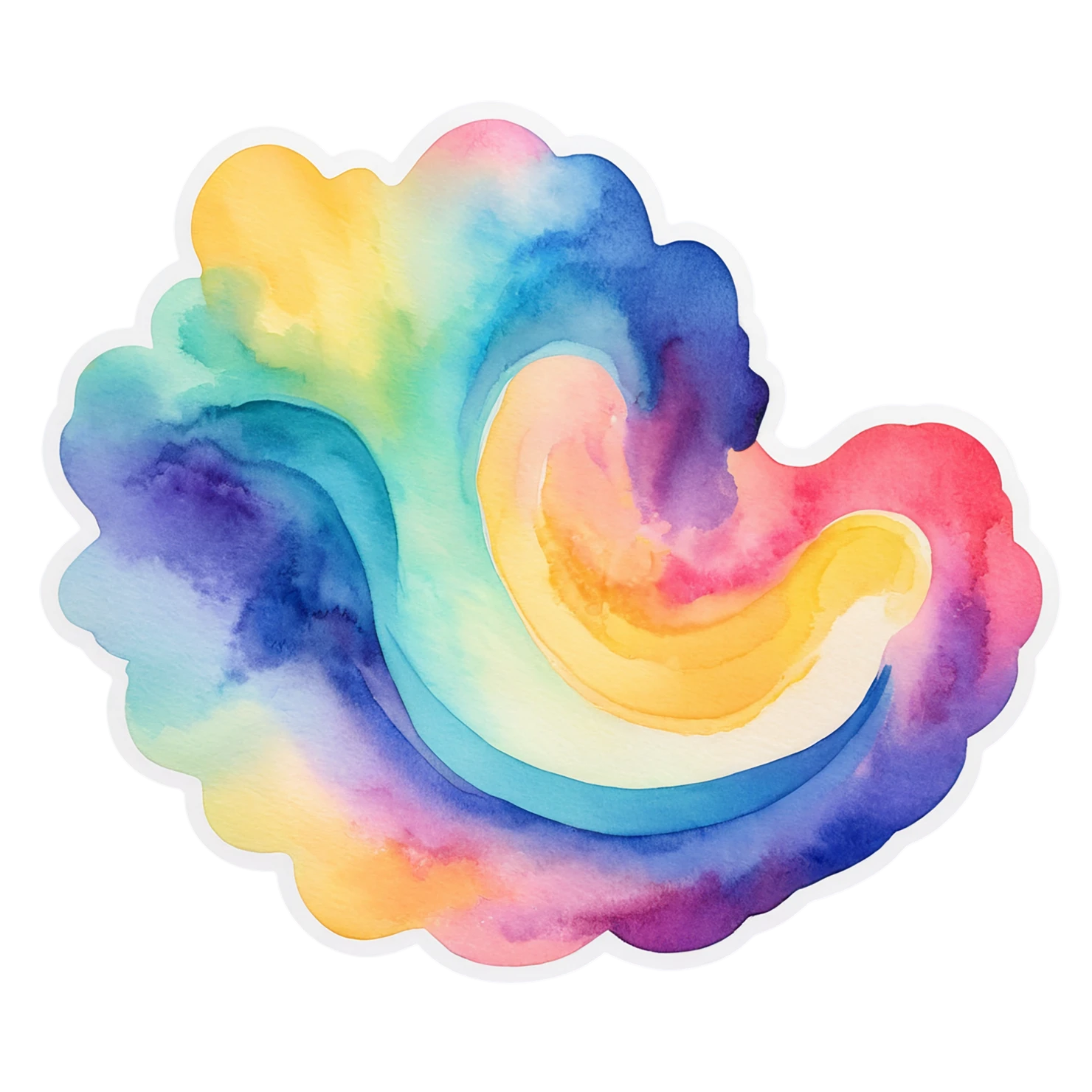 Rainbow watercolor sticker isolated on transparent background #21247