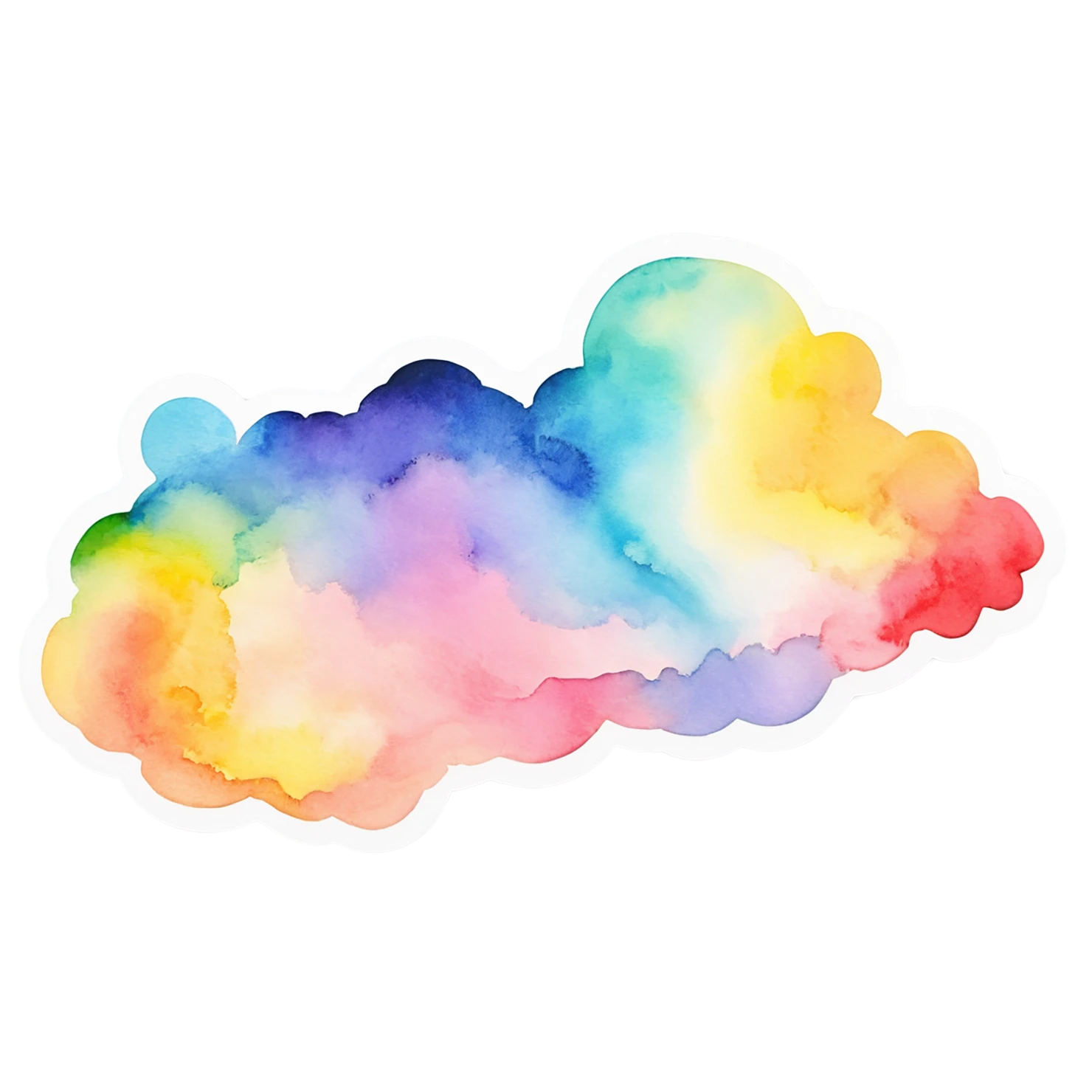 Rainbow watercolor sticker isolated on transparent background #21248