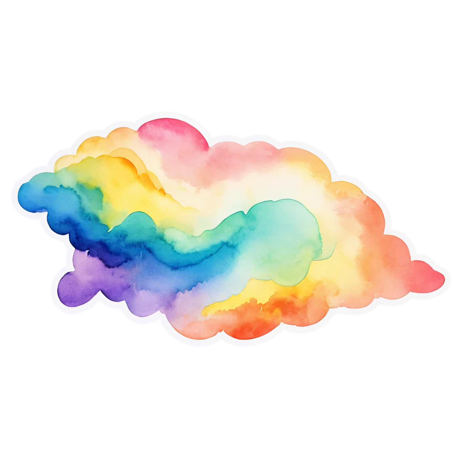 Rainbow watercolor sticker isolated on transparent background #21249