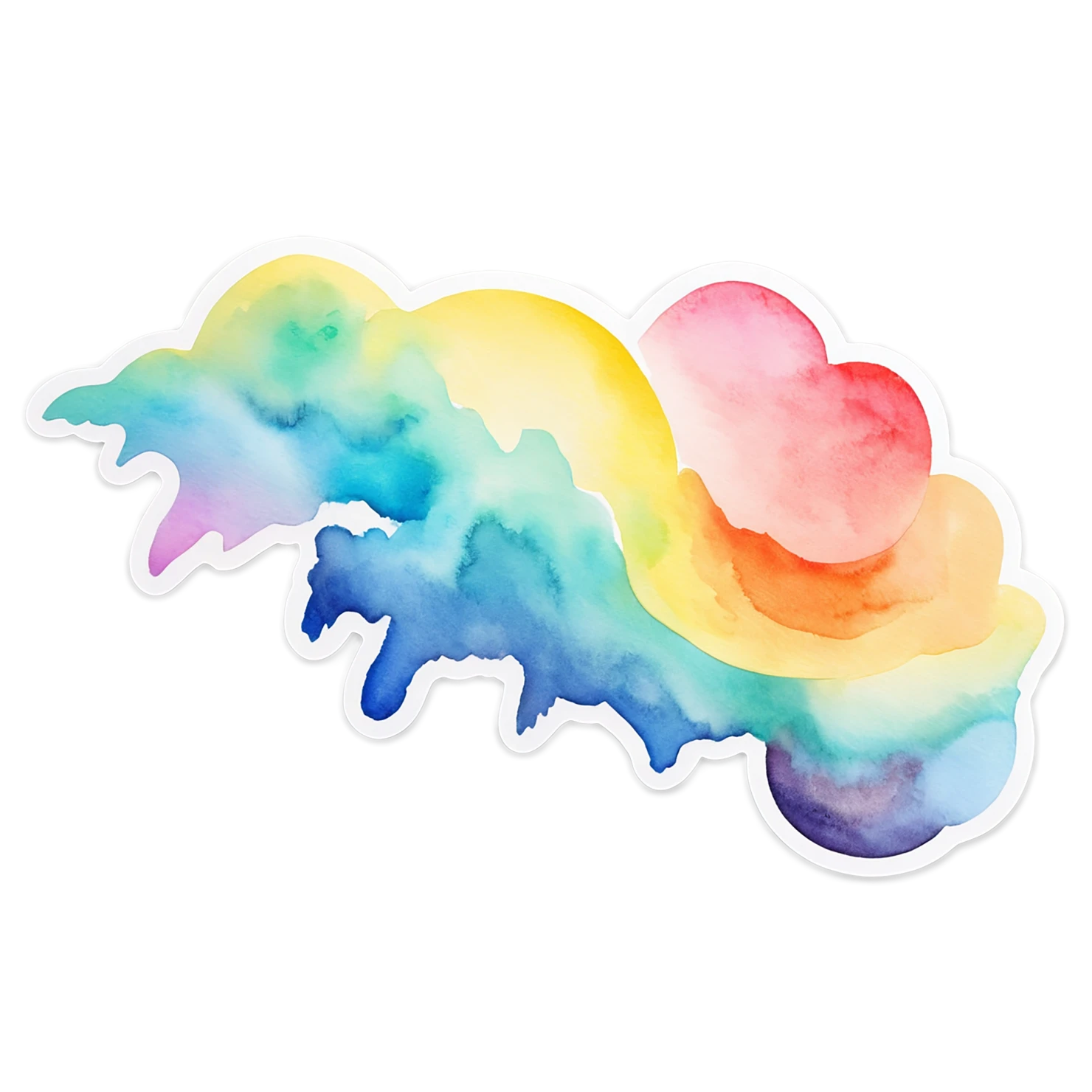 Rainbow watercolor sticker isolated on transparent background #21250