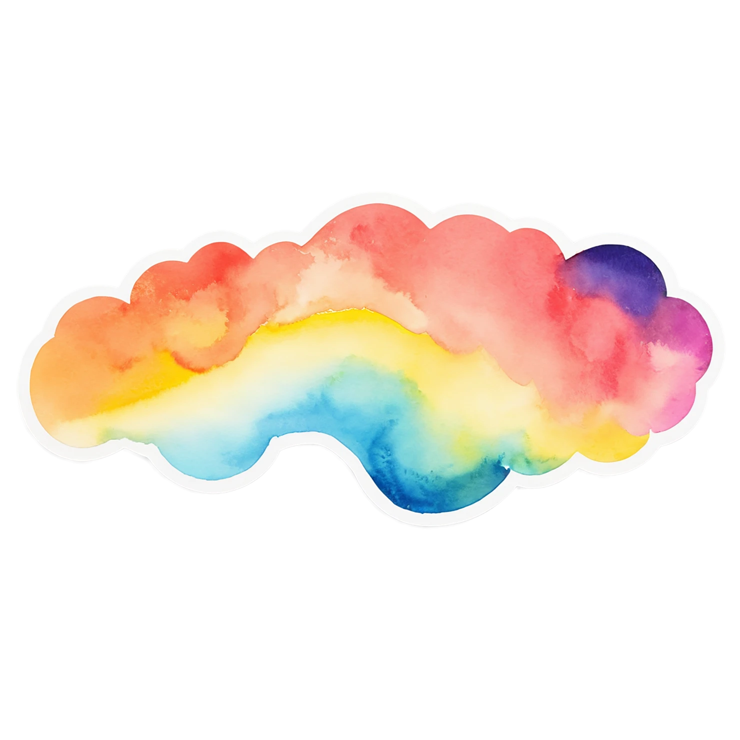 Rainbow watercolor sticker isolated on transparent background #21254