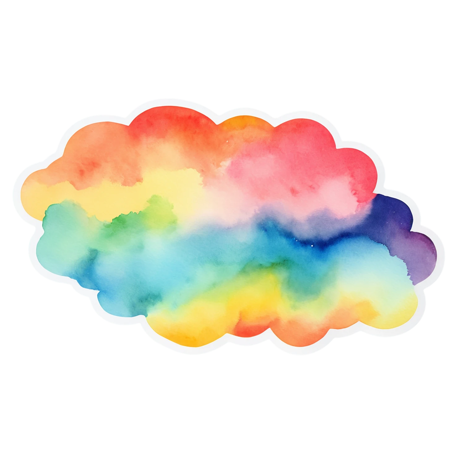 Rainbow watercolor sticker isolated on transparent background #21257