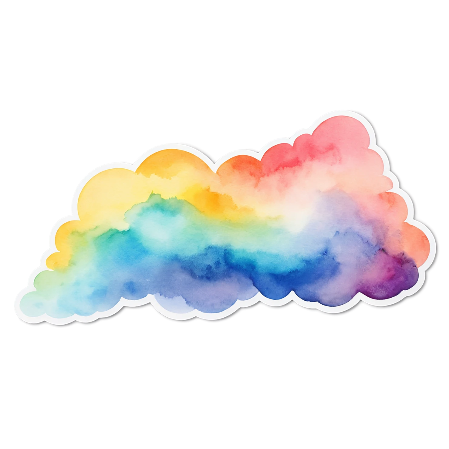 Rainbow watercolor sticker isolated on transparent background #21258