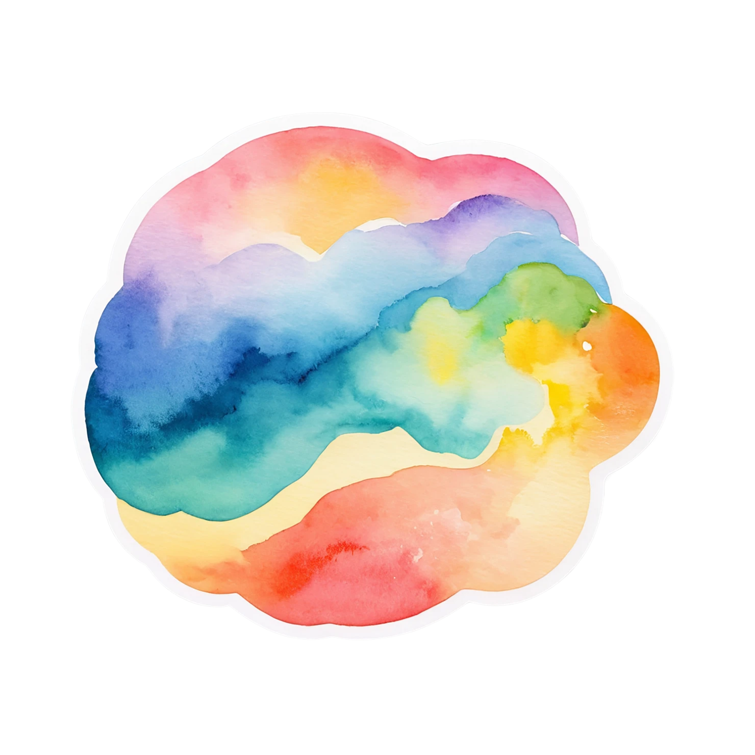 Rainbow watercolor sticker isolated on transparent background #21259