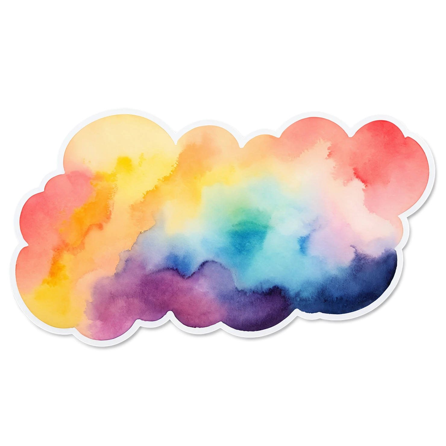 Rainbow watercolor sticker isolated on transparent background #21261