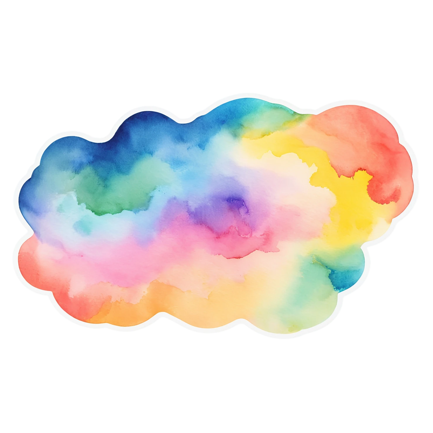 Rainbow watercolor sticker isolated on transparent background #21262