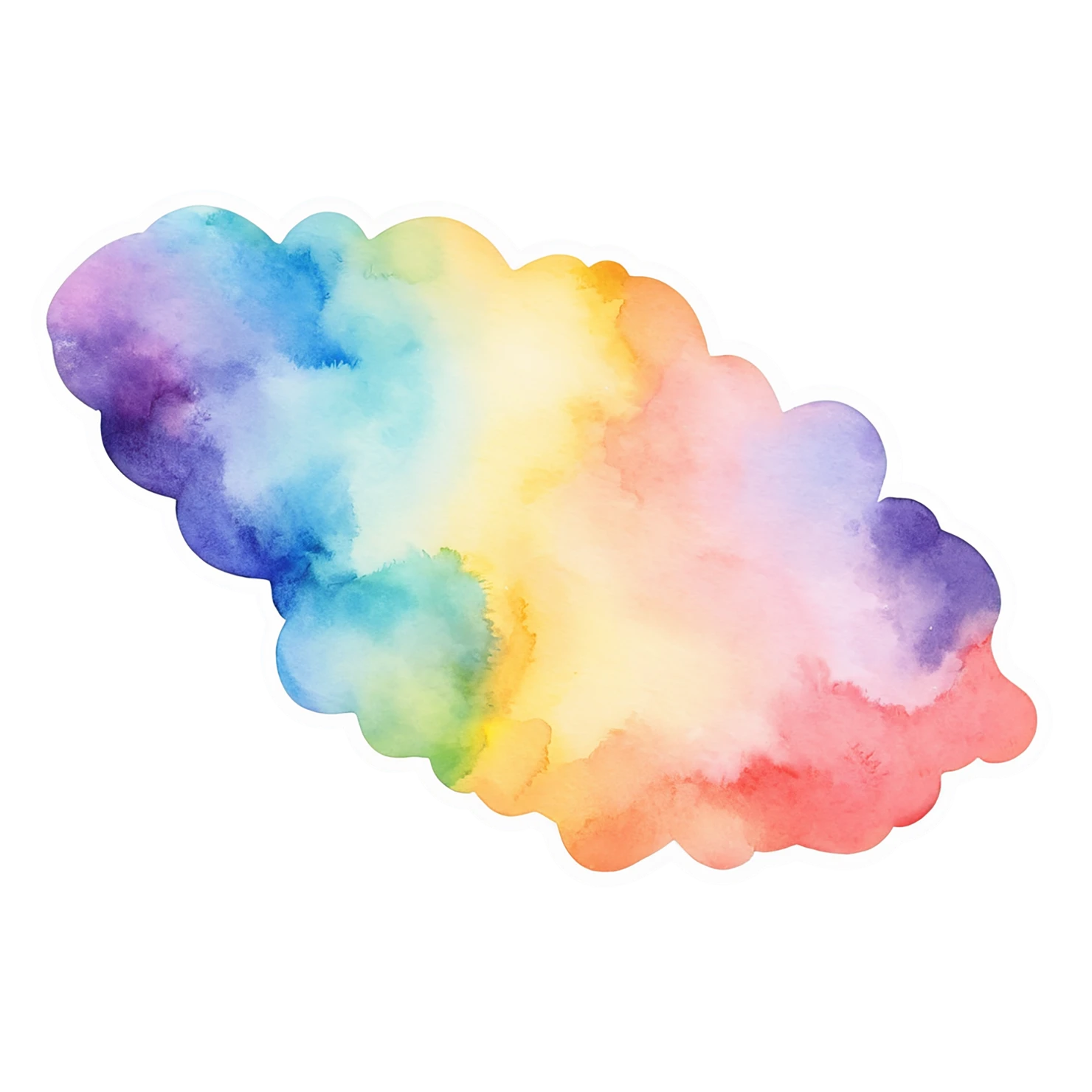 Rainbow watercolor sticker isolated on transparent background #21264