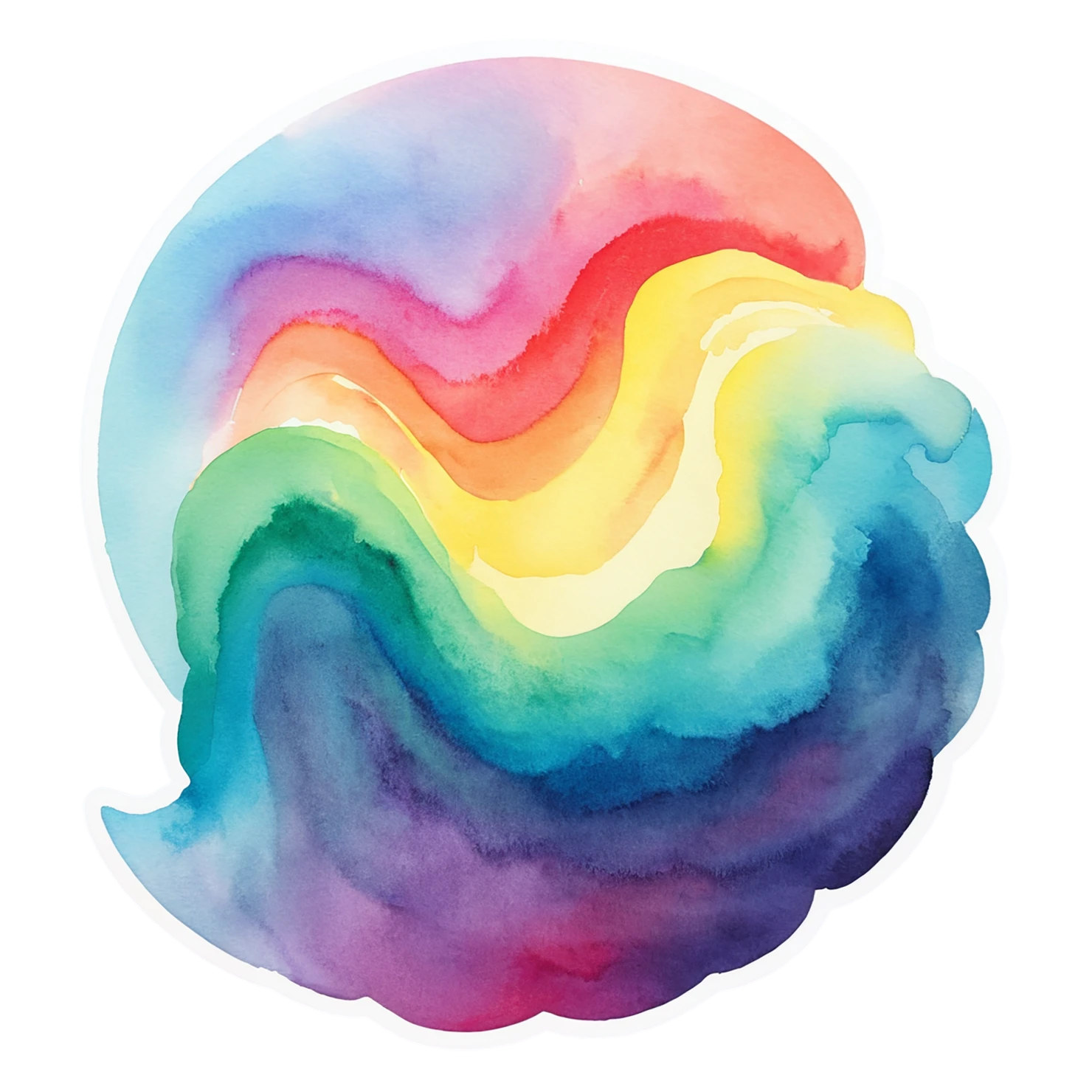 Rainbow watercolor sticker isolated on transparent background #21266