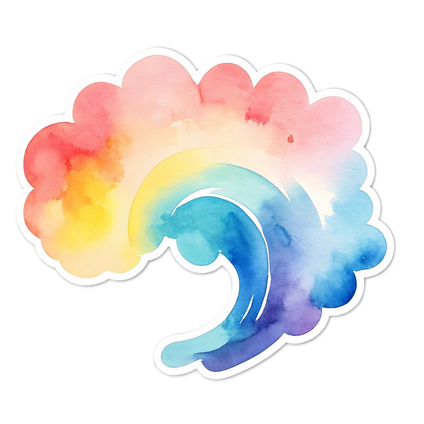Rainbow watercolor sticker isolated on transparent background #21268