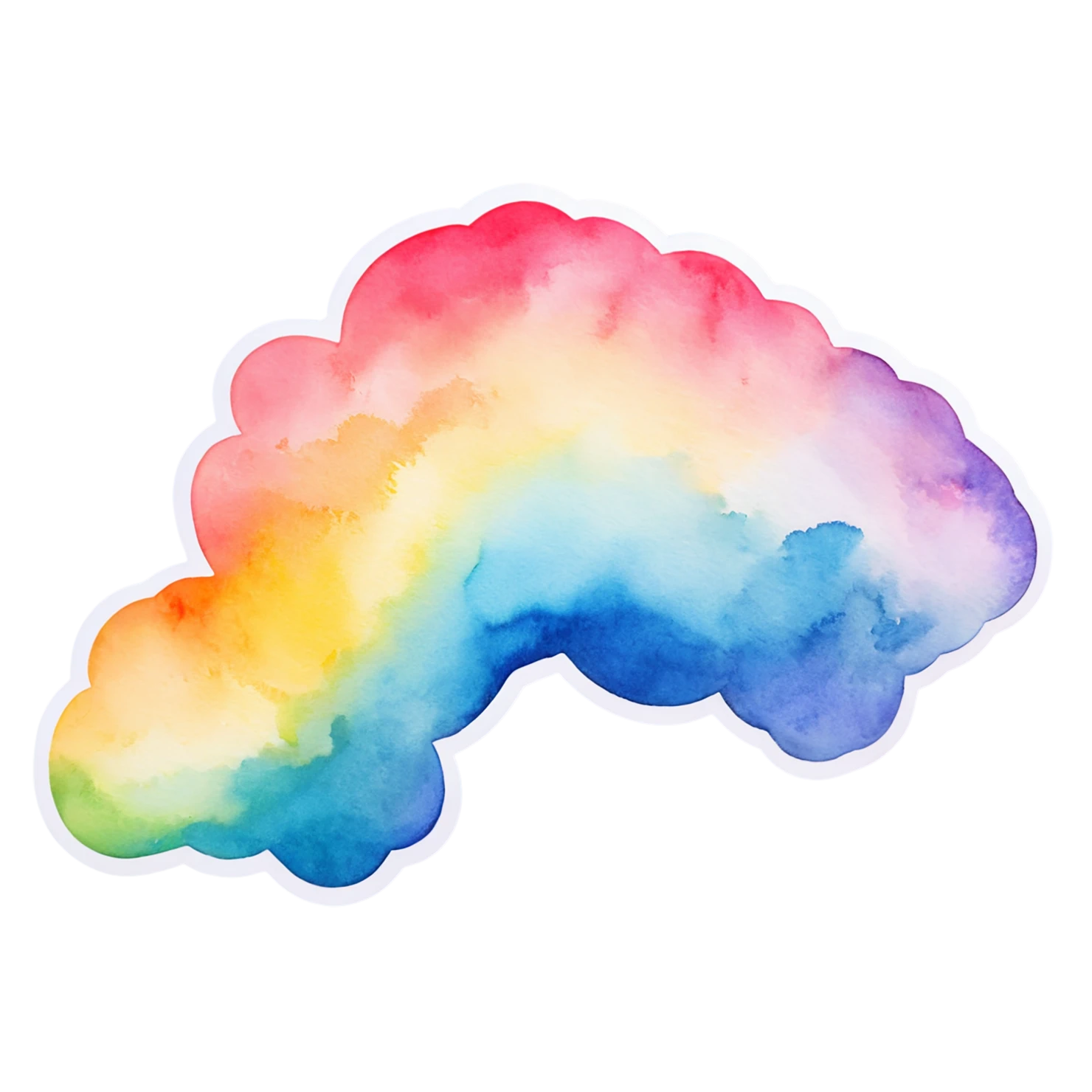 Rainbow watercolor sticker isolated on transparent background #21269