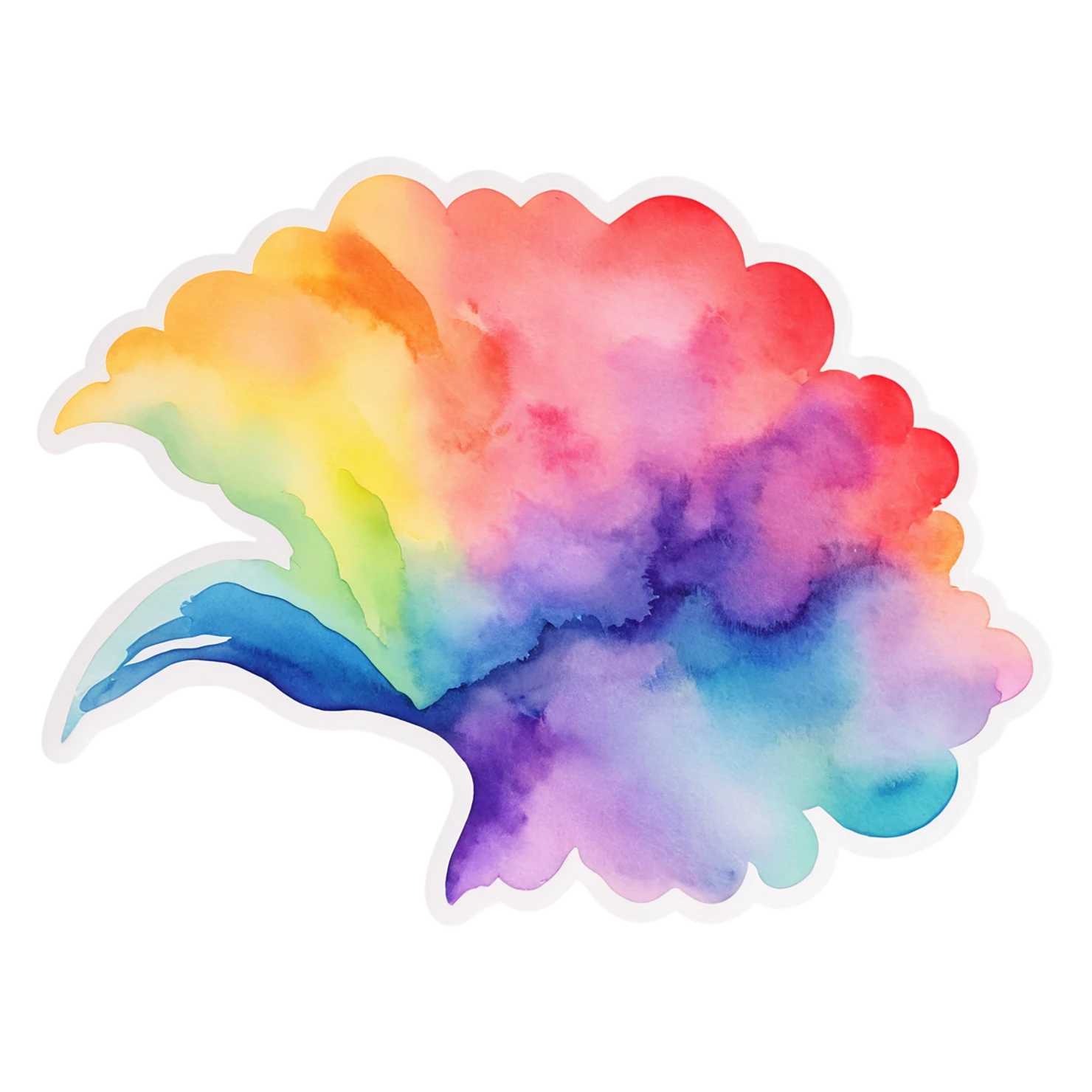 Rainbow watercolor sticker isolated on transparent background #21270