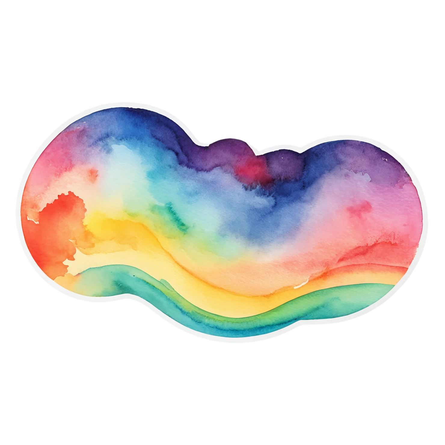 Rainbow watercolor sticker isolated on transparent background #21271