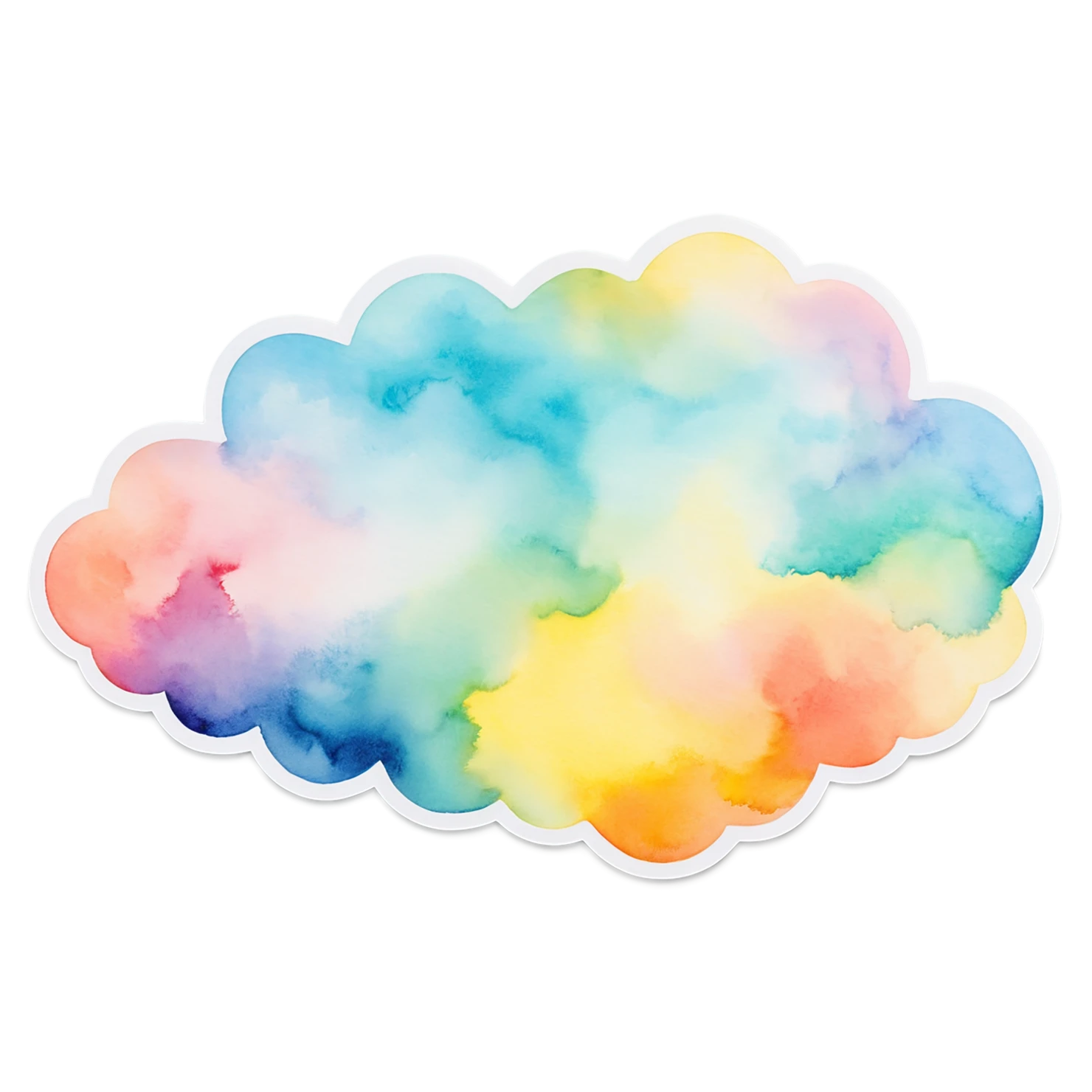 Rainbow watercolor sticker isolated on transparent background #21273