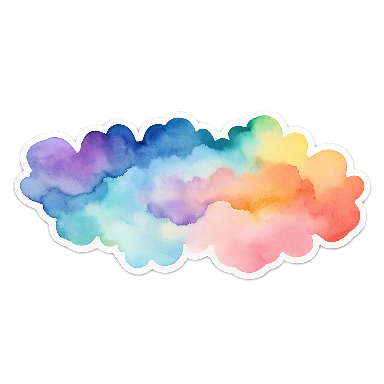 Rainbow watercolor sticker isolated on transparent background #21274