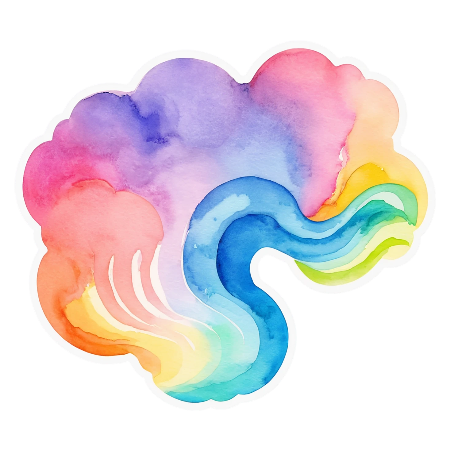 Rainbow watercolor sticker isolated on transparent background #21276