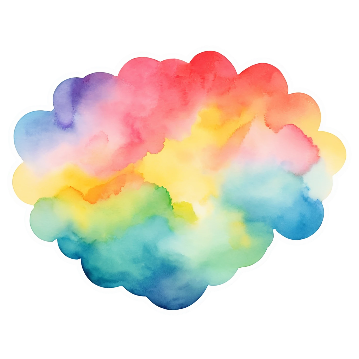 Rainbow watercolor sticker isolated on transparent background #21277