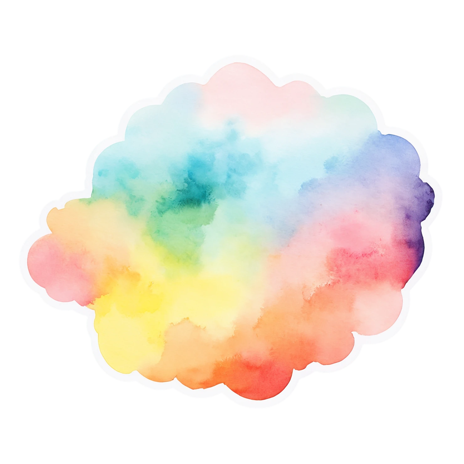 Rainbow watercolor sticker isolated on transparent background #21278