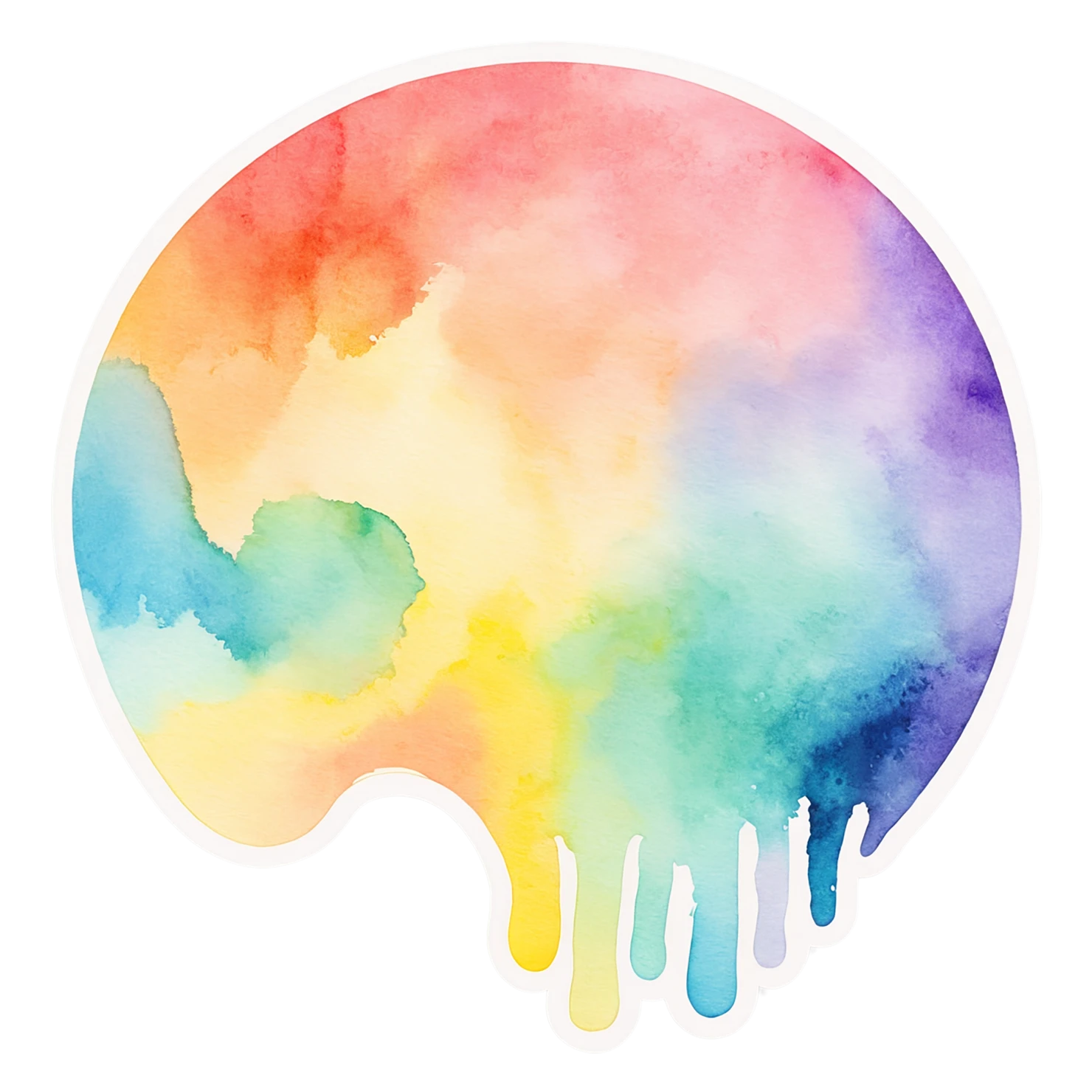 Rainbow watercolor sticker isolated on transparent background #21279