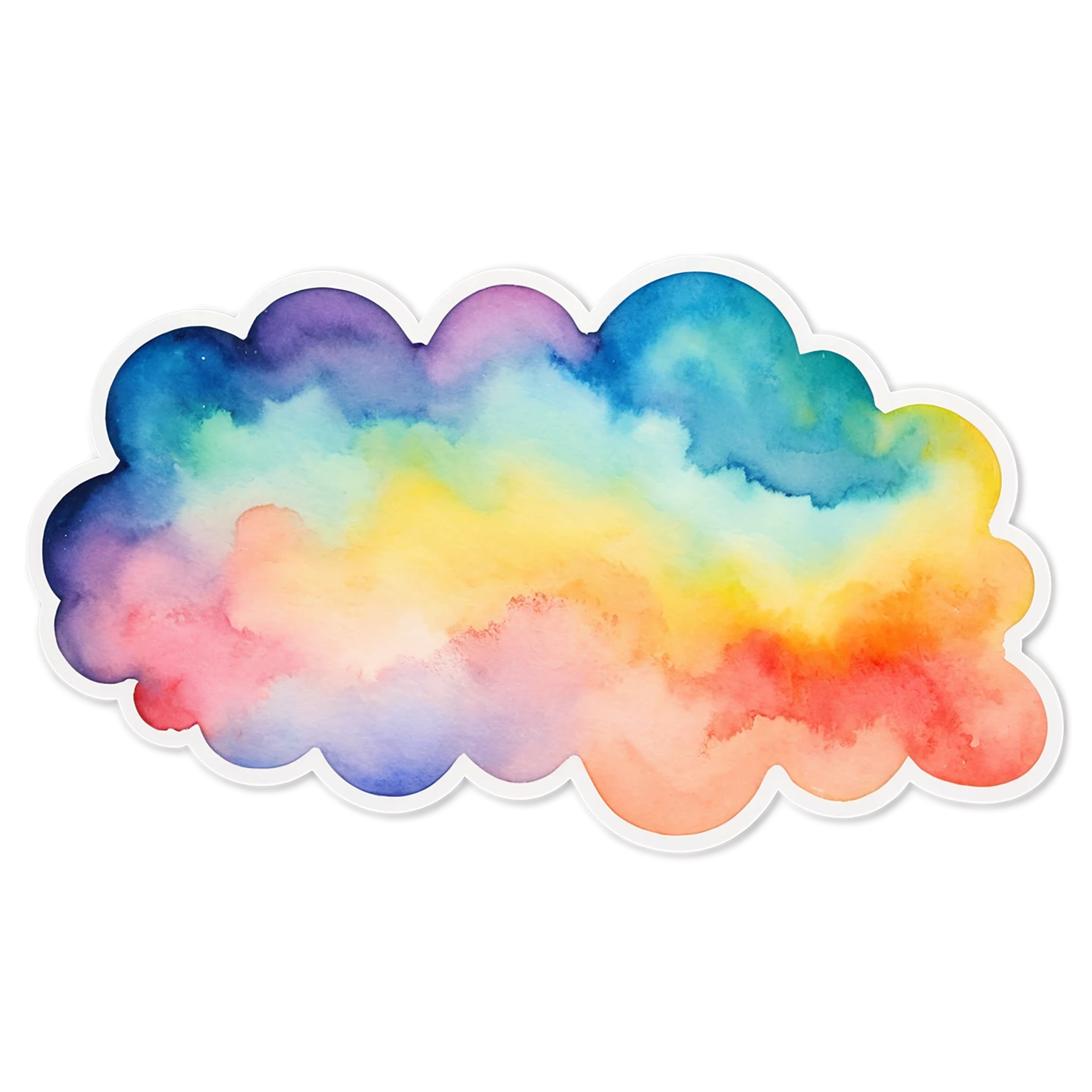 Rainbow watercolor sticker isolated on transparent background #21280