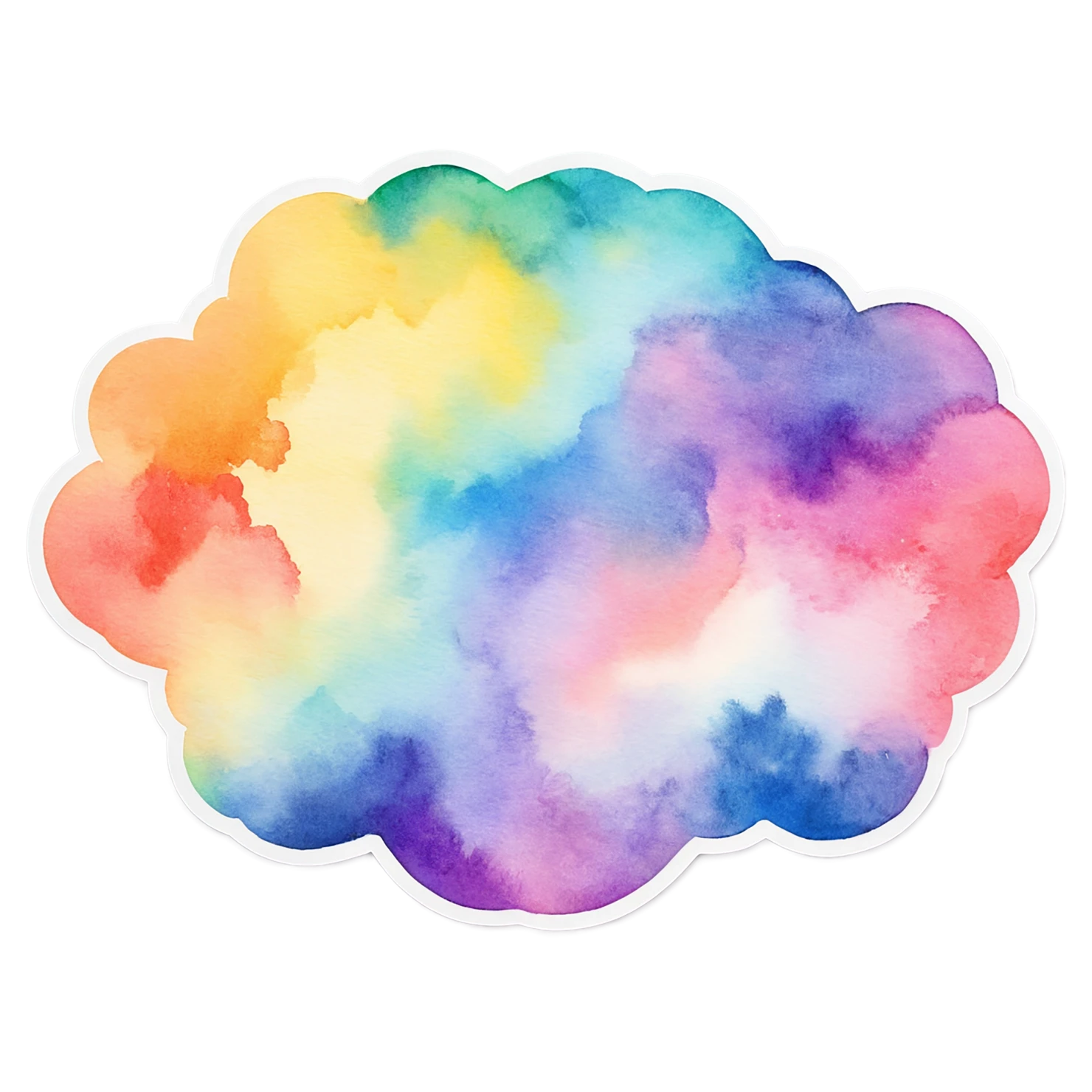Rainbow watercolor sticker isolated on transparent background #21281