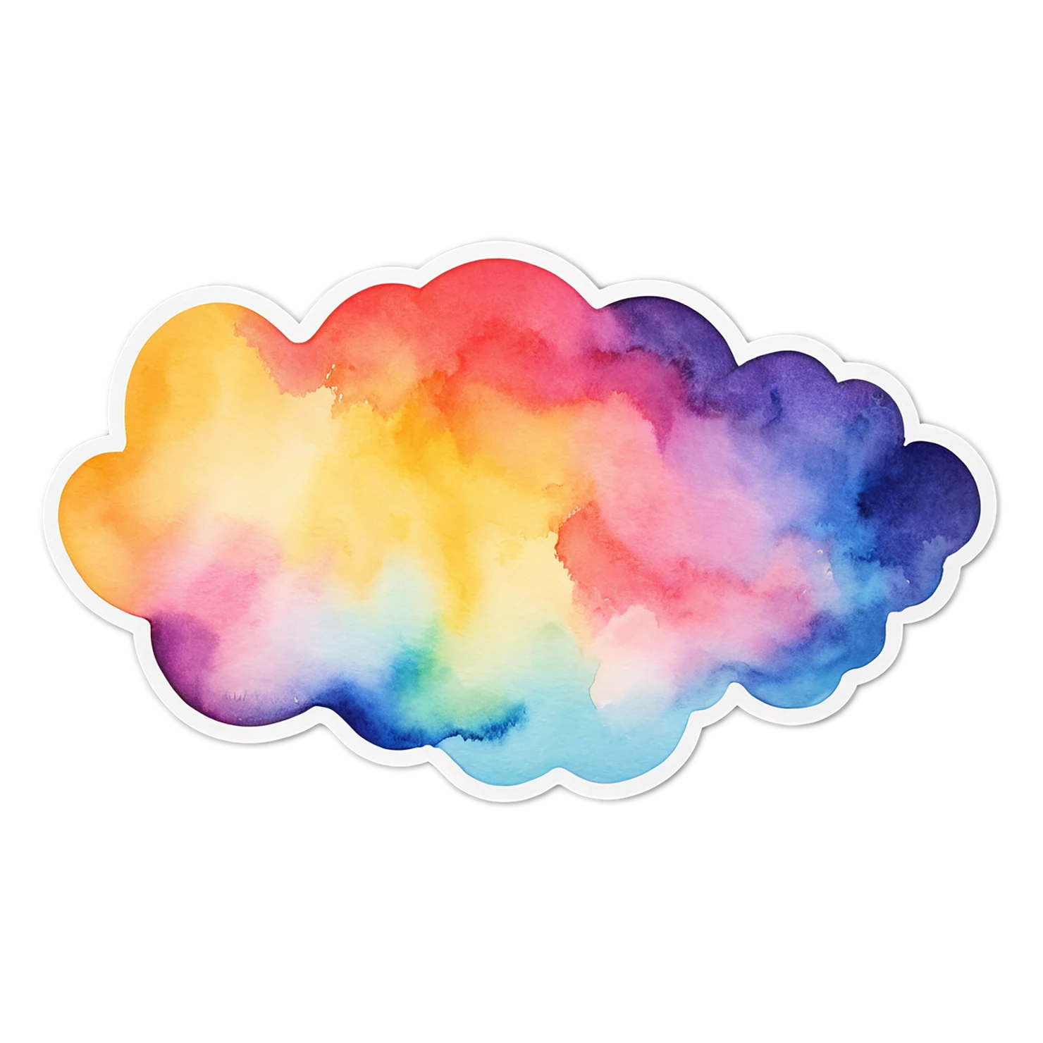 Rainbow watercolor sticker isolated on transparent background #21284