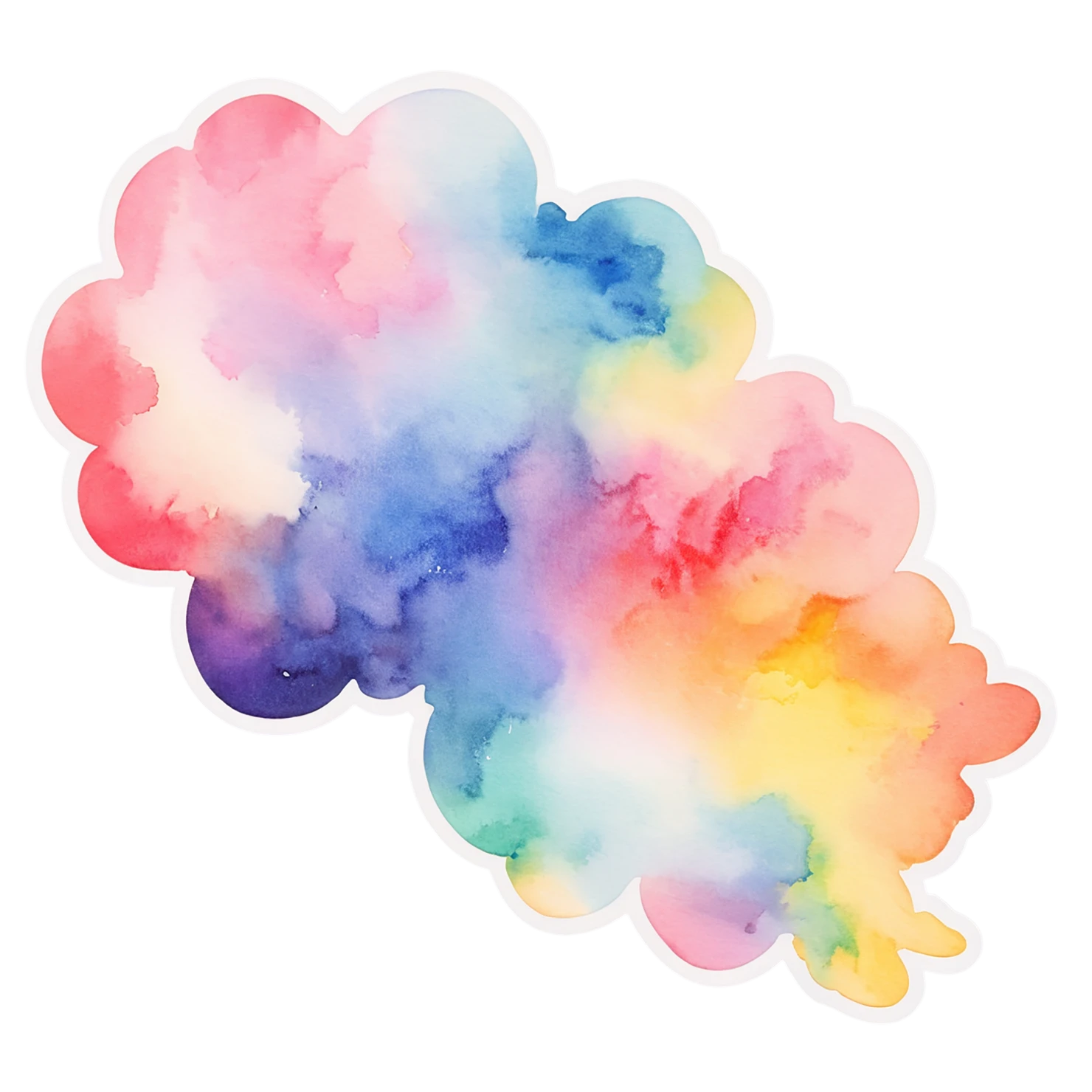Rainbow watercolor sticker isolated on transparent background #21285