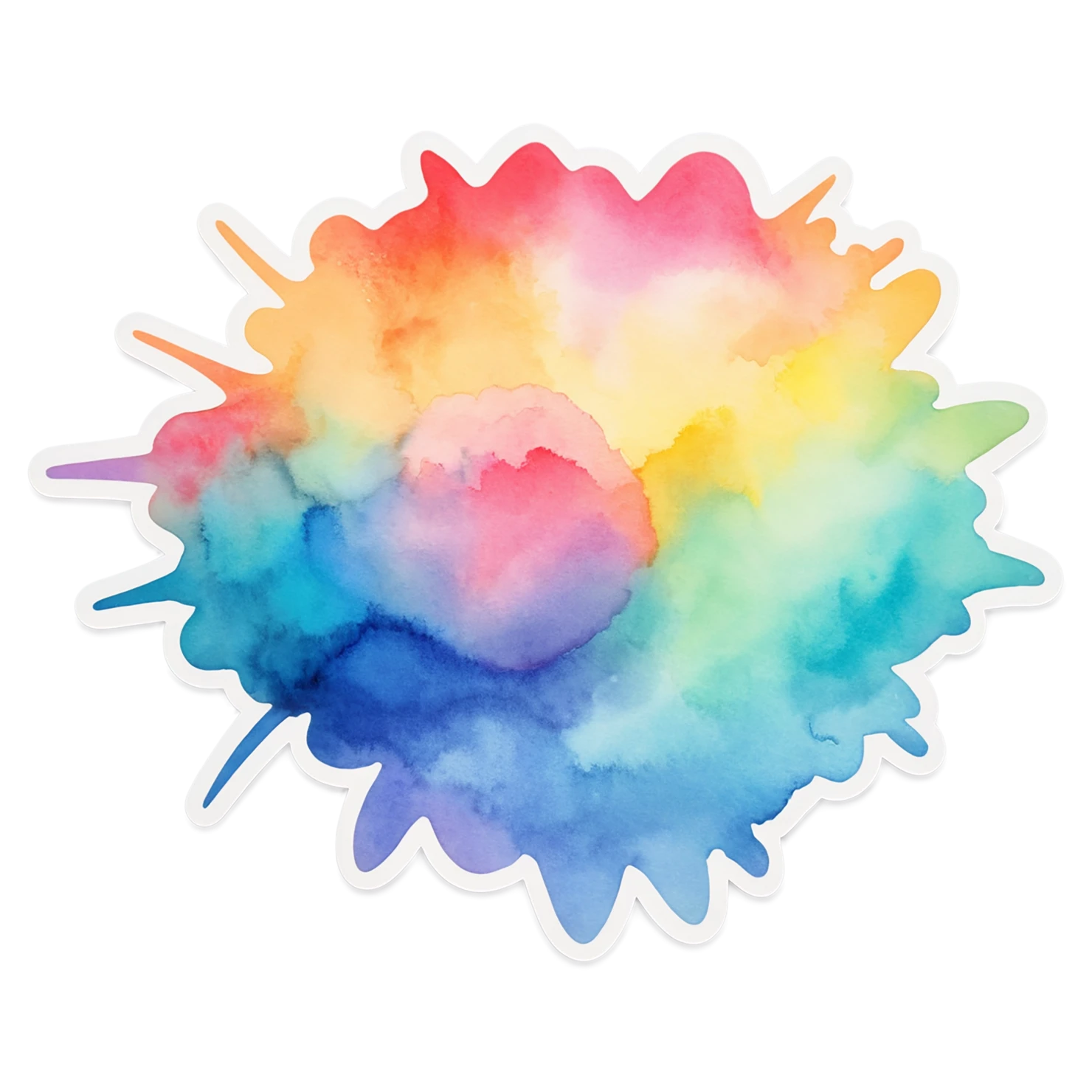 Rainbow watercolor sticker isolated on transparent background #21287