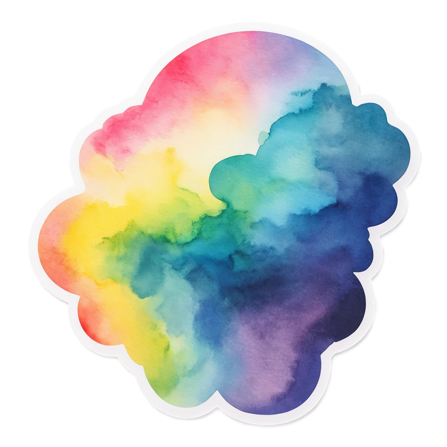 Rainbow watercolor sticker isolated on transparent background #21288