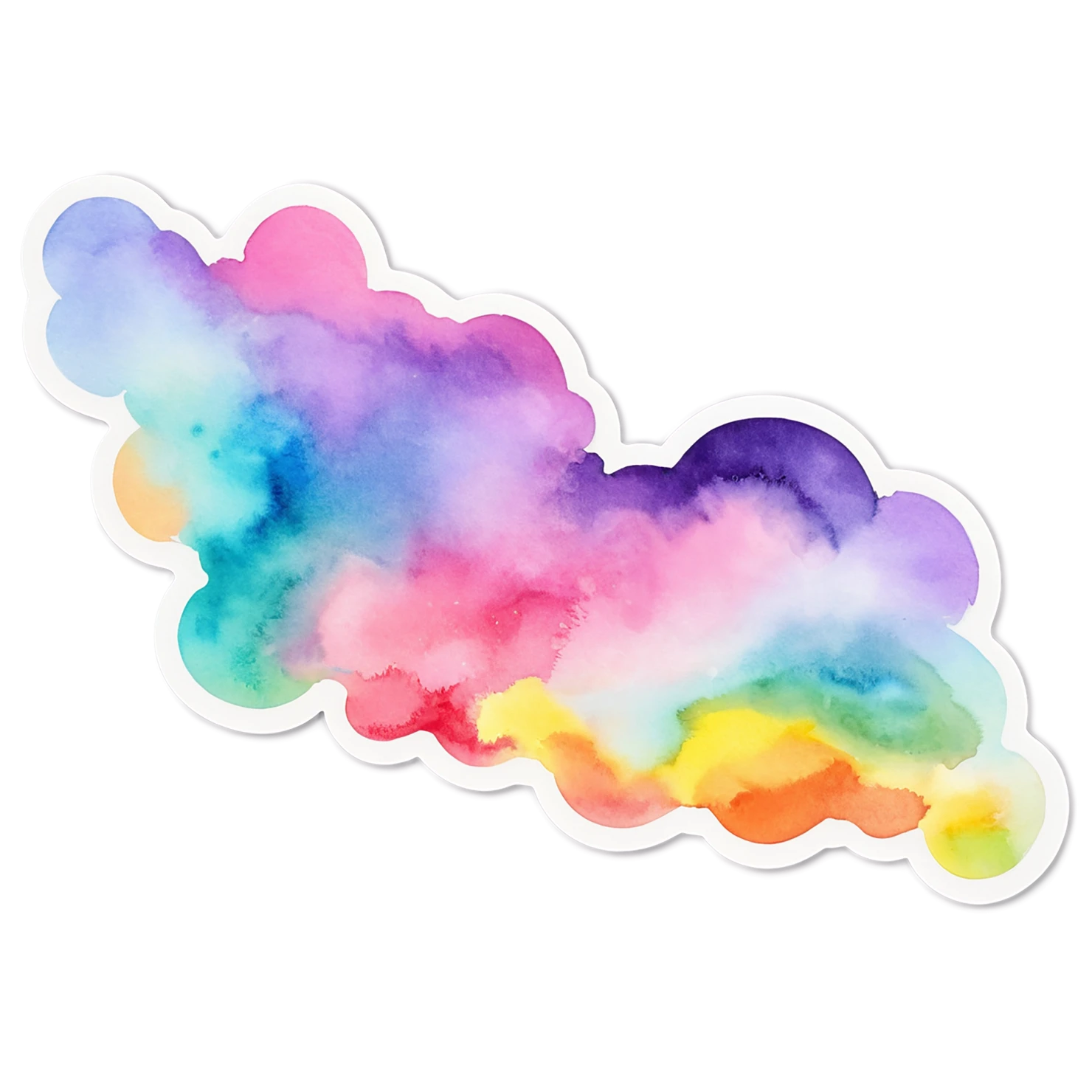 Rainbow watercolor sticker isolated on transparent background #21290