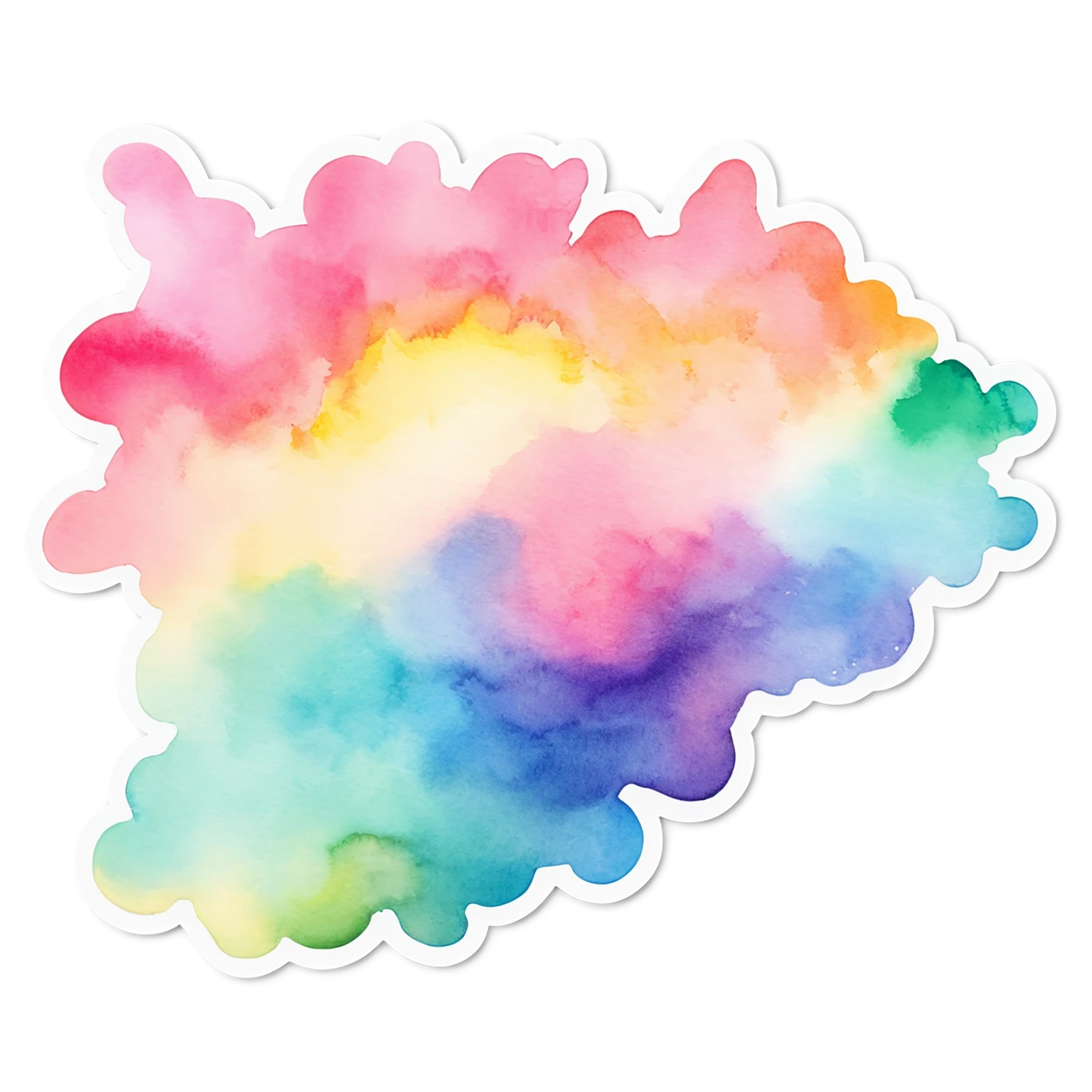 Rainbow watercolor sticker isolated on transparent background #21292