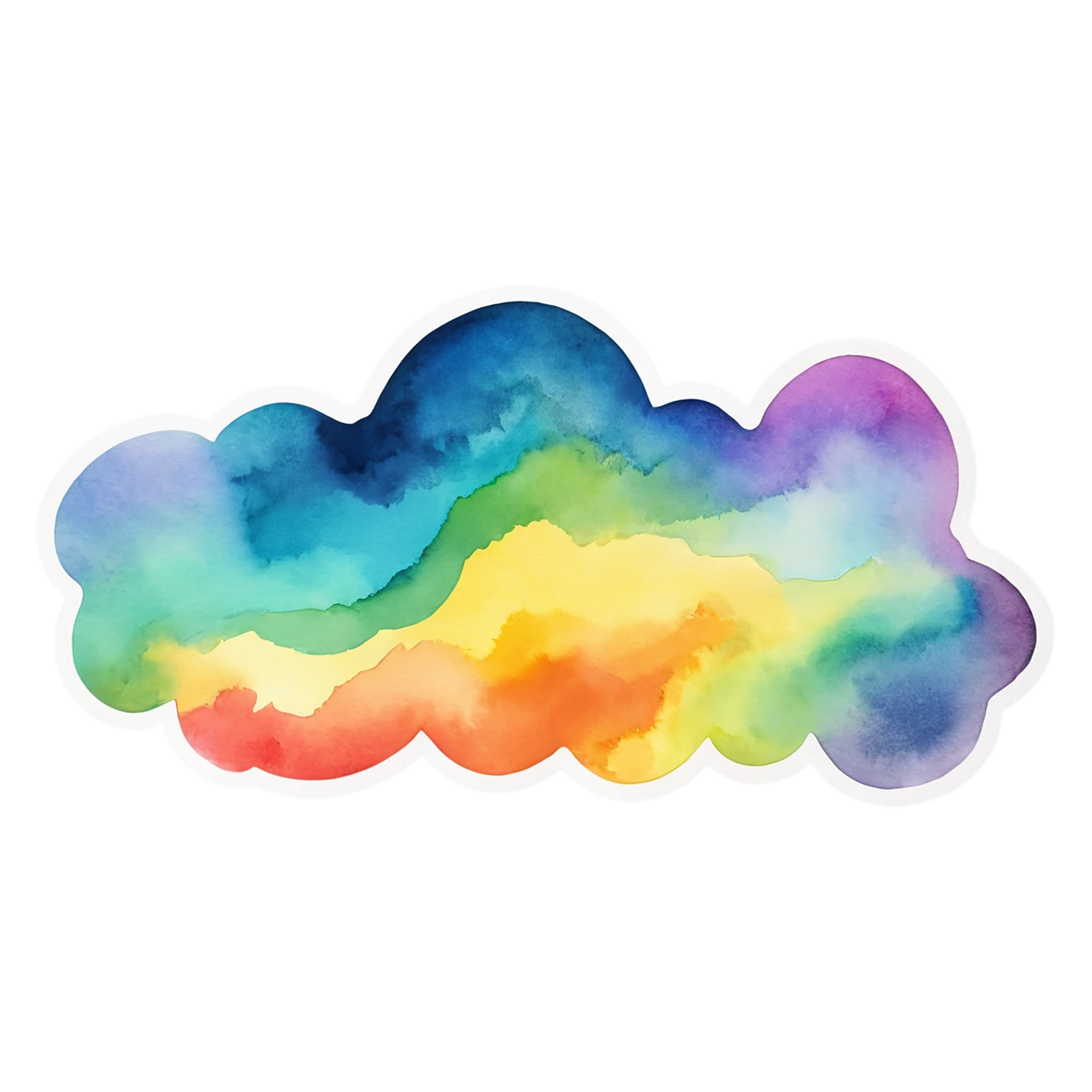 Rainbow watercolor sticker isolated on transparent background #21293