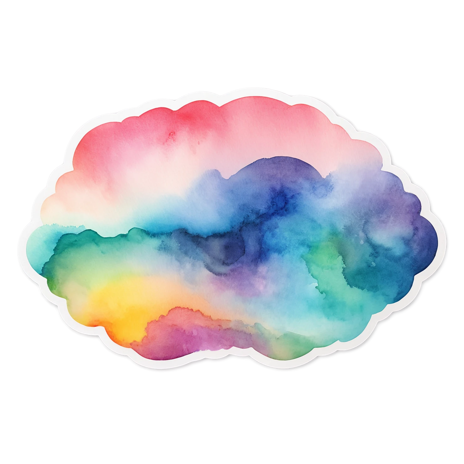 Rainbow watercolor sticker isolated on transparent background #21296