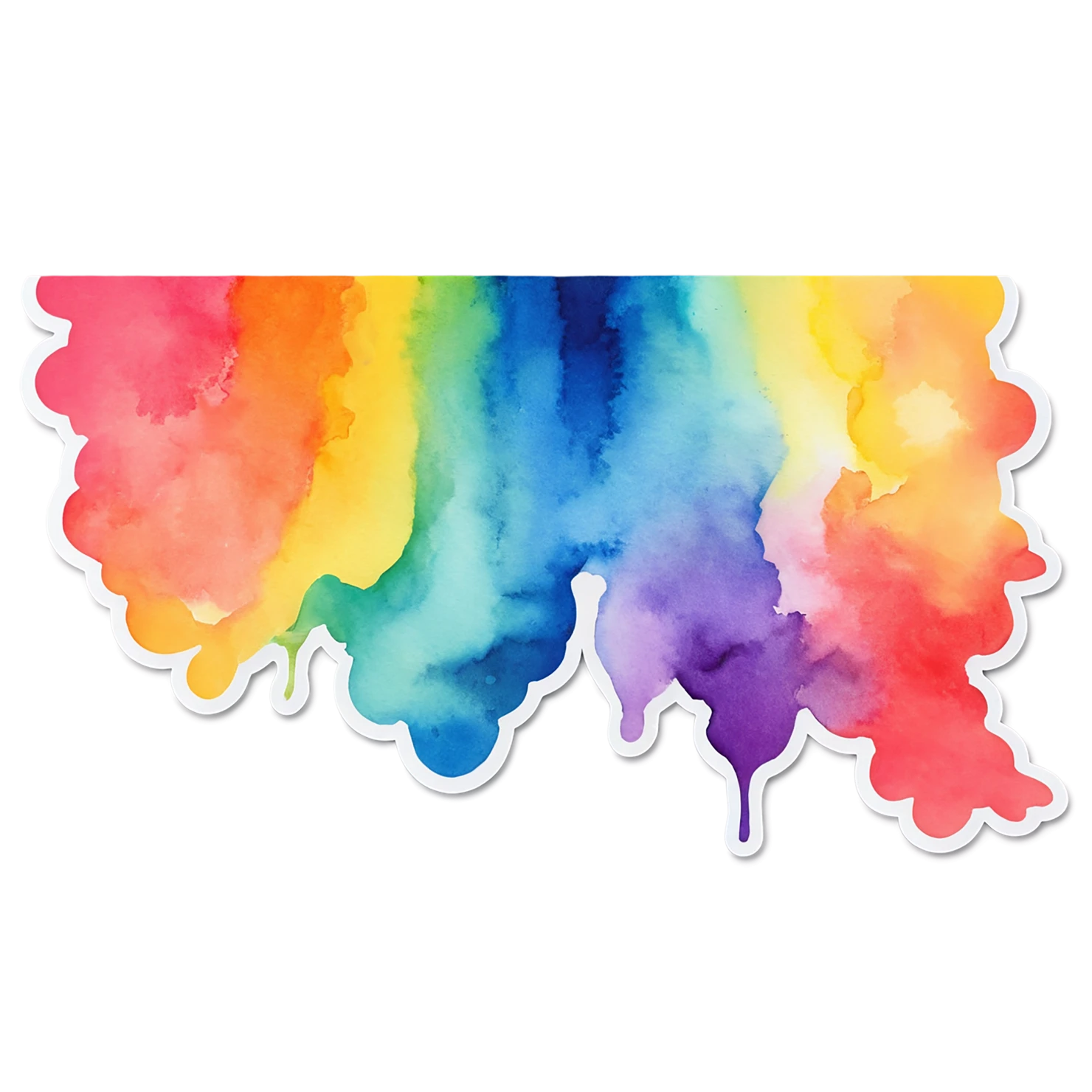 Rainbow watercolor sticker isolated on transparent background #21300