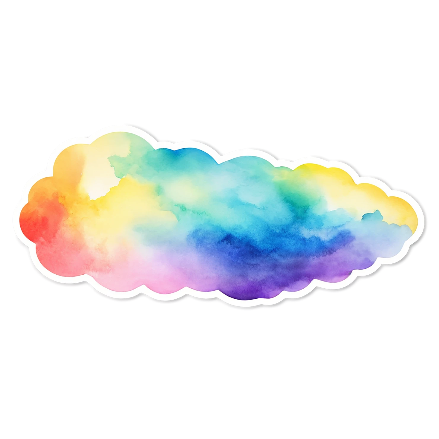 Rainbow watercolor sticker isolated on transparent background #21304