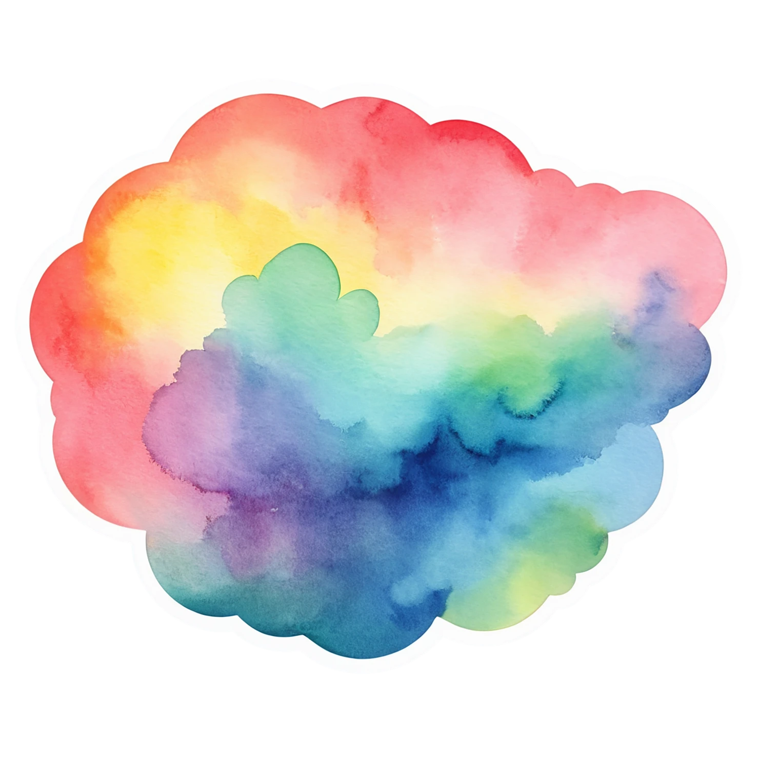 Rainbow watercolor sticker isolated on transparent background #21306