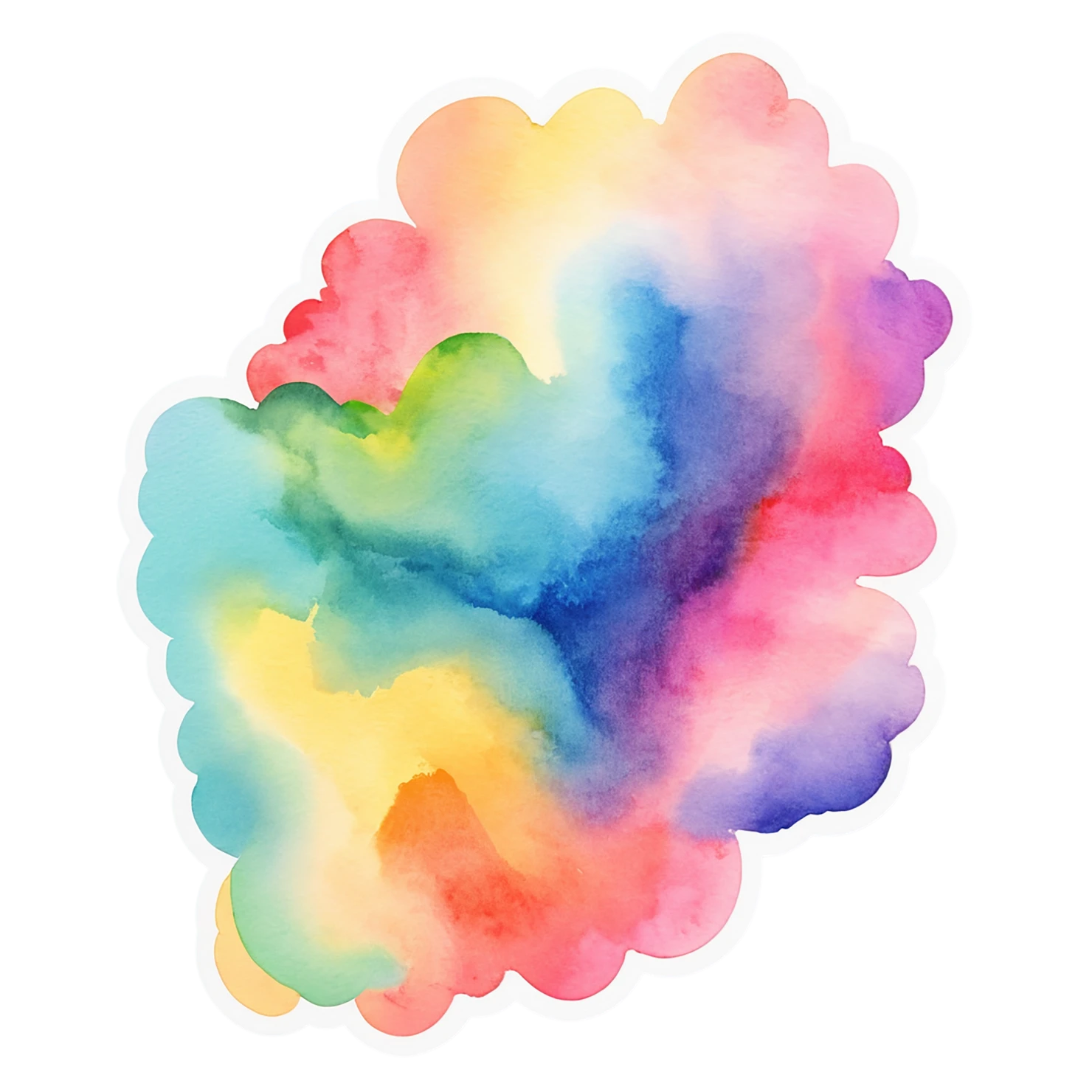 Rainbow watercolor sticker isolated on transparent background #21307