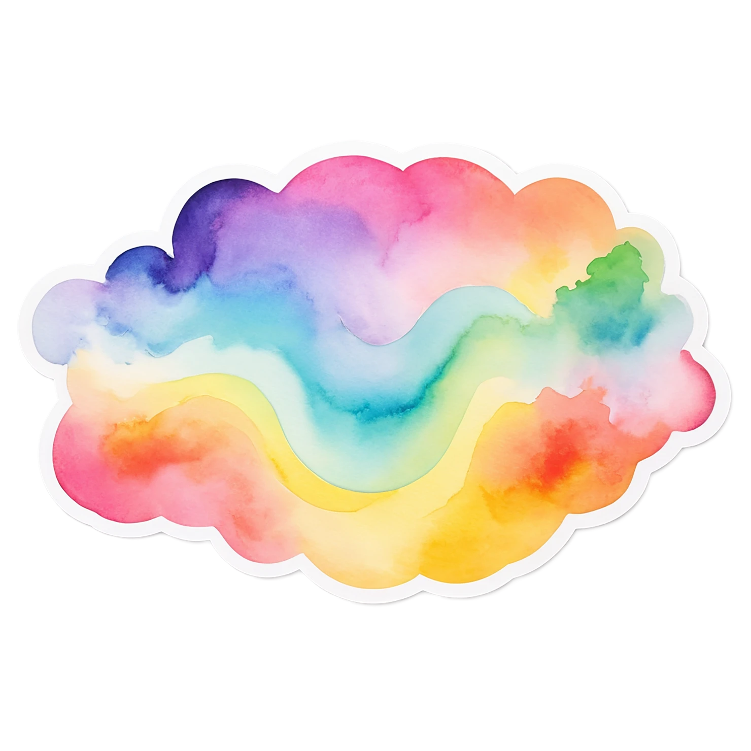 Rainbow watercolor sticker isolated on transparent background #21309