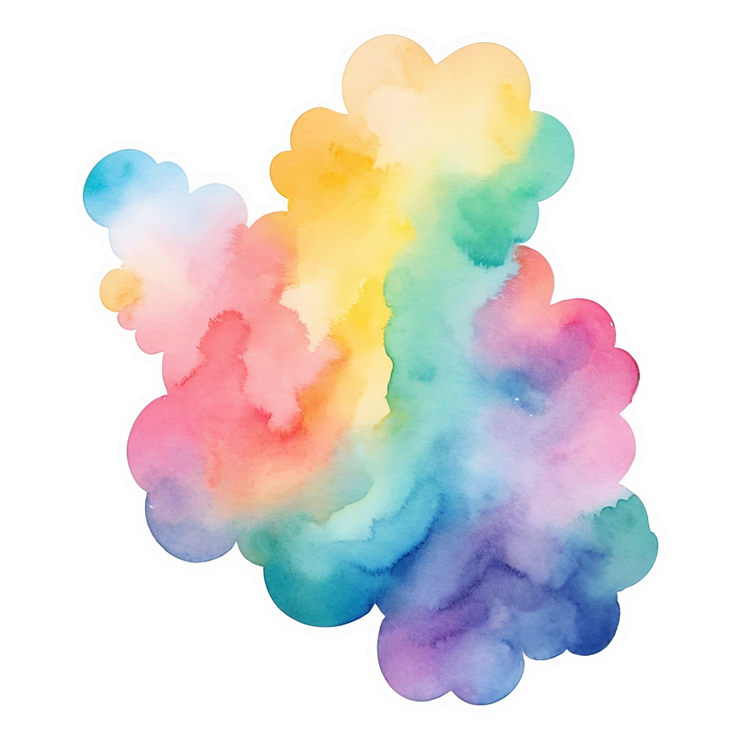 Rainbow watercolor sticker isolated on transparent background #21311