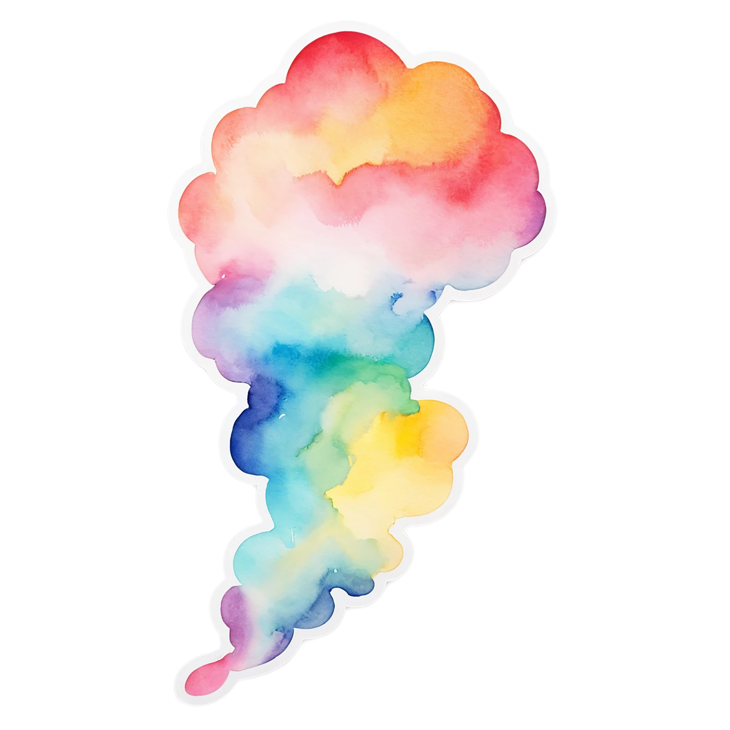 Rainbow watercolor sticker isolated on transparent background #21313