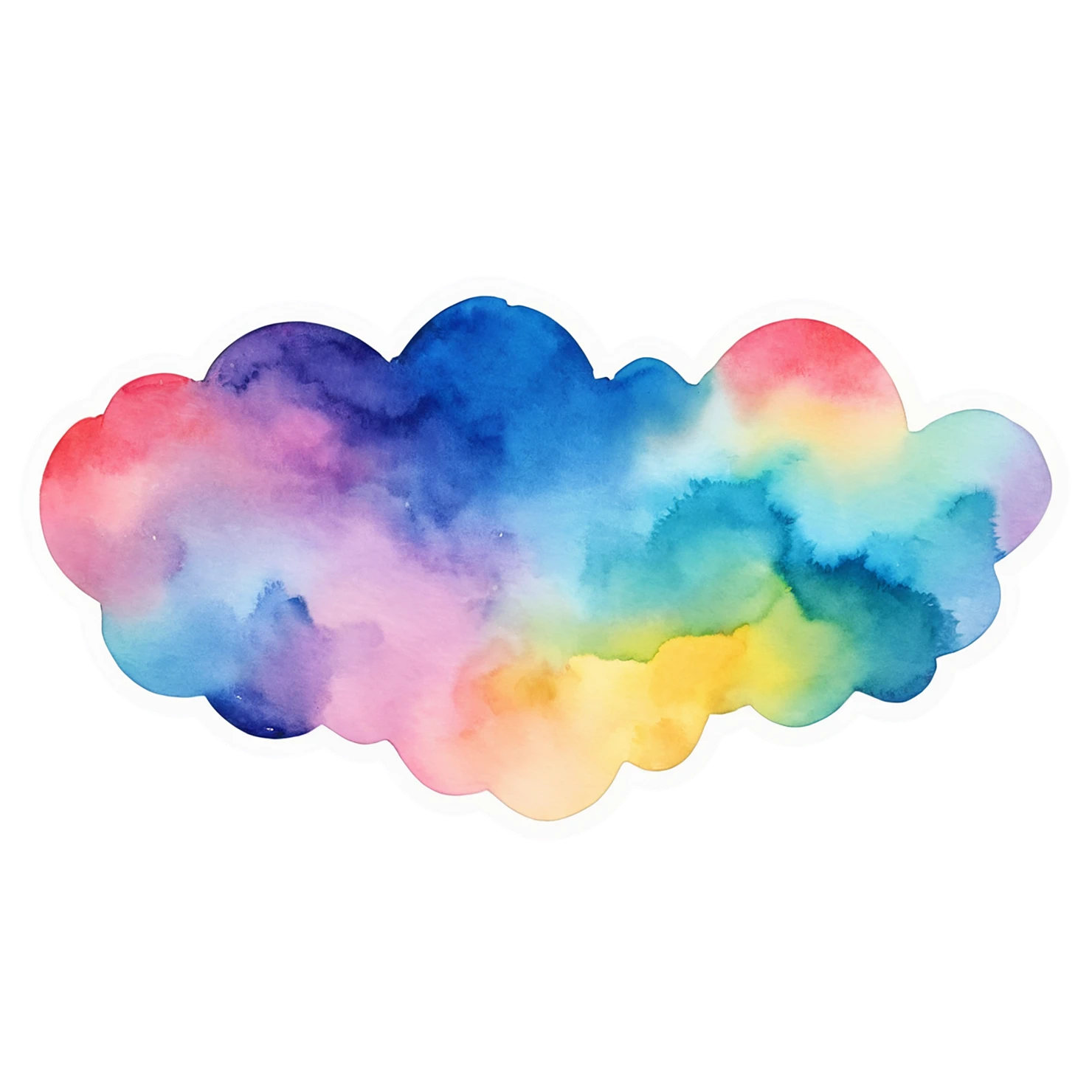 Rainbow watercolor sticker isolated on transparent background #21315