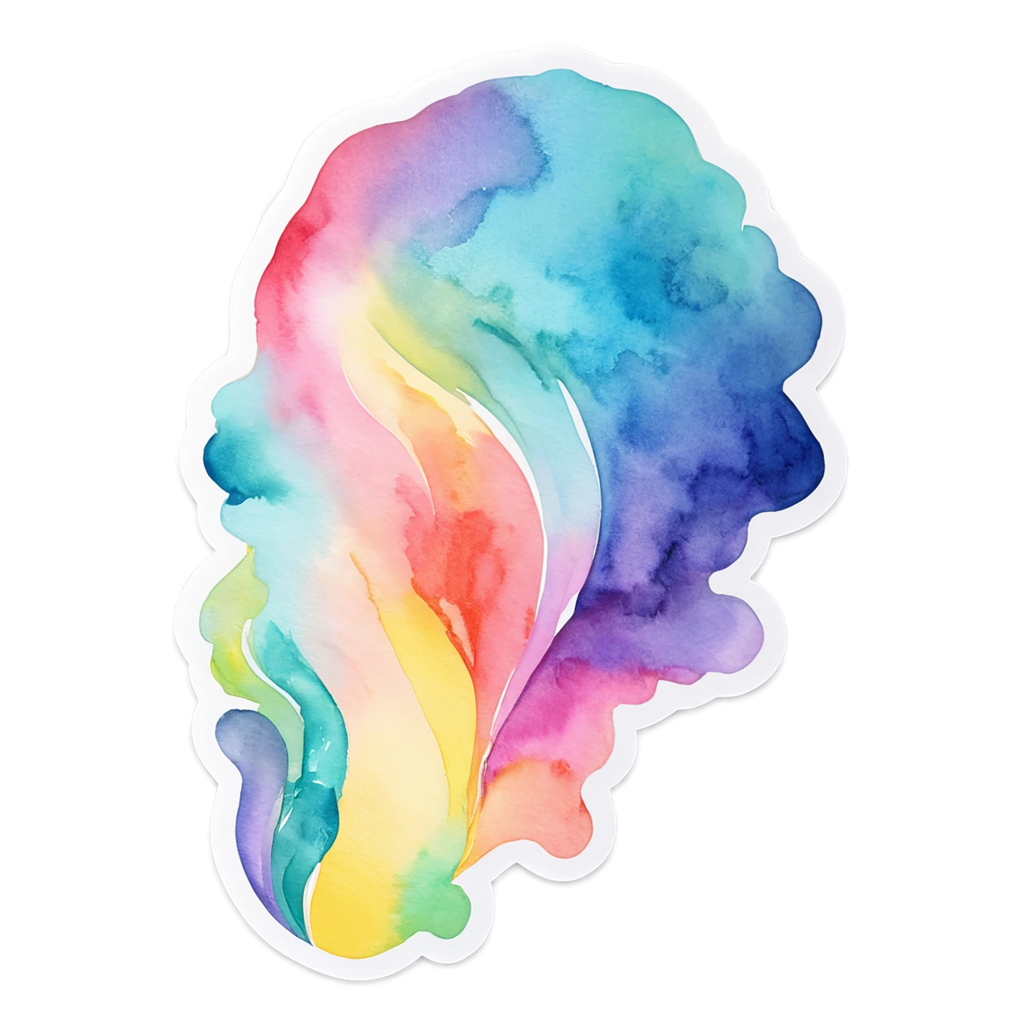 Rainbow watercolor sticker isolated on transparent background #21316