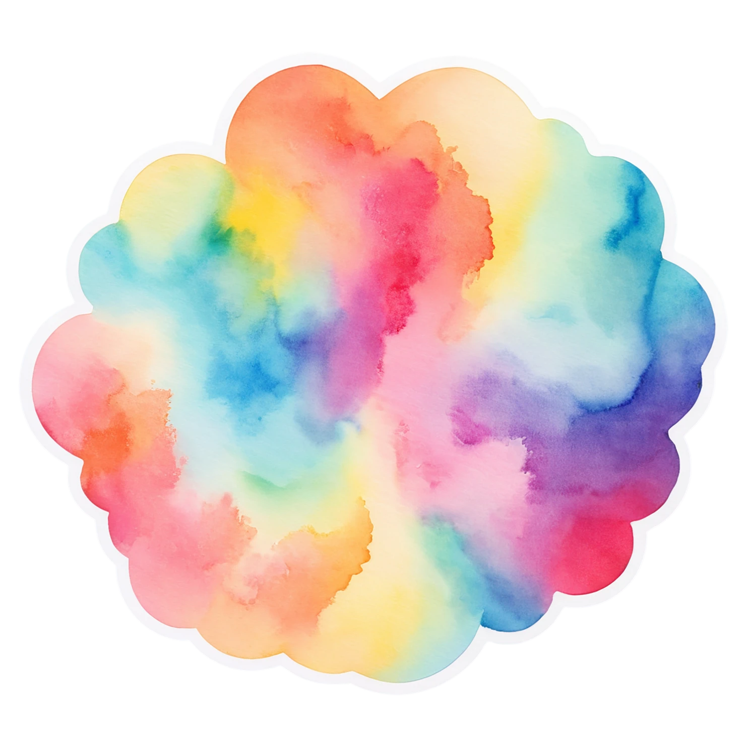 Rainbow watercolor sticker isolated on transparent background #21317