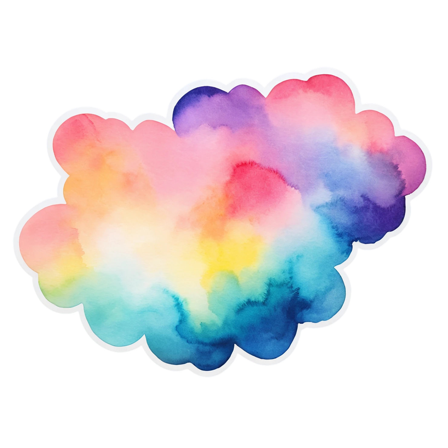 Rainbow watercolor sticker isolated on transparent background #21318