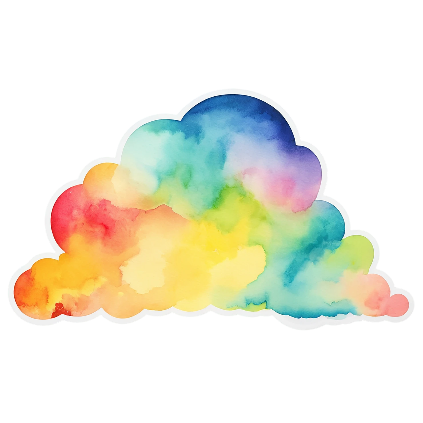 Rainbow watercolor sticker isolated on transparent background #21319