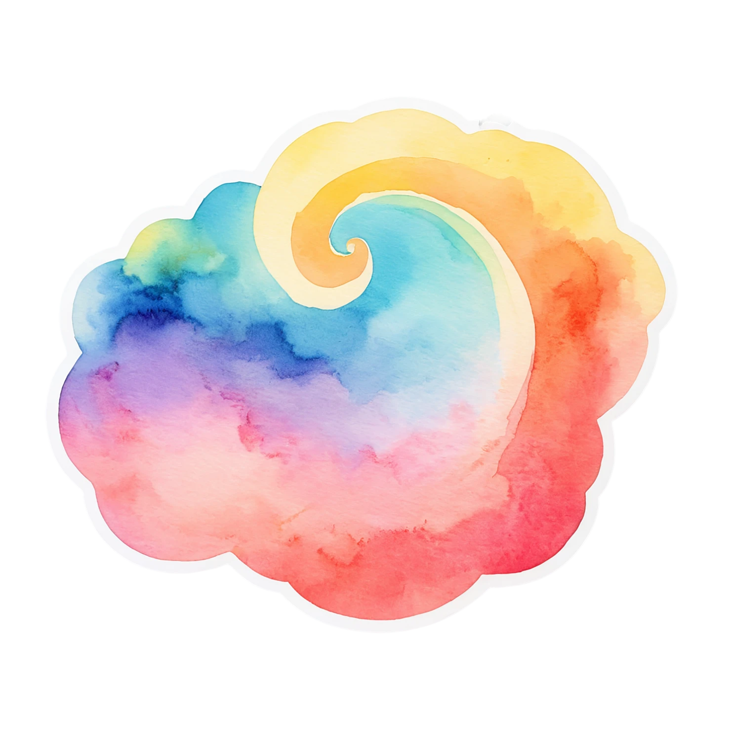 Rainbow watercolor sticker isolated on transparent background #21320