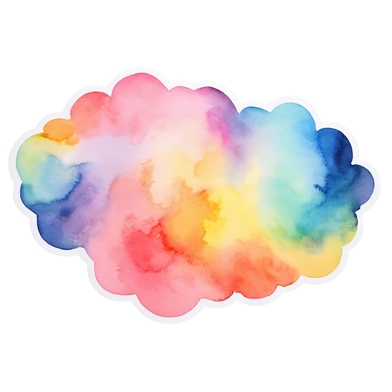 Rainbow watercolor sticker isolated on transparent background #21322