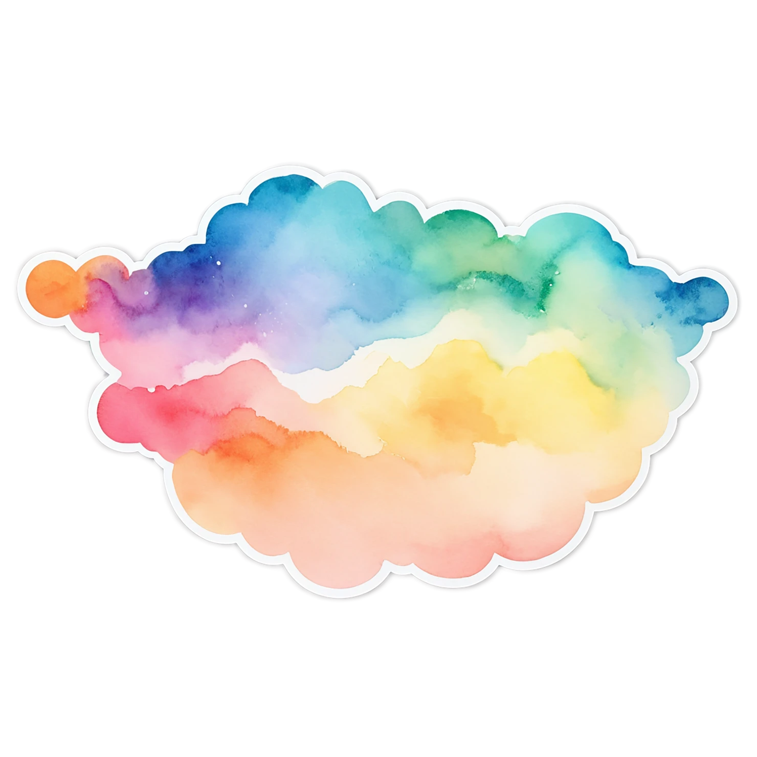 Rainbow watercolor sticker isolated on transparent background #21326