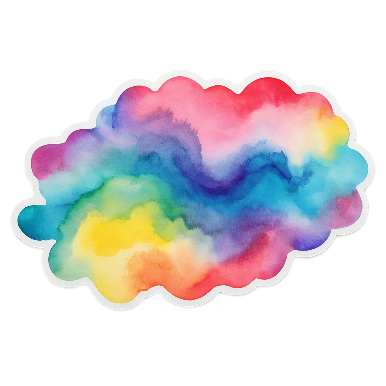 Rainbow watercolor sticker isolated on transparent background #21327