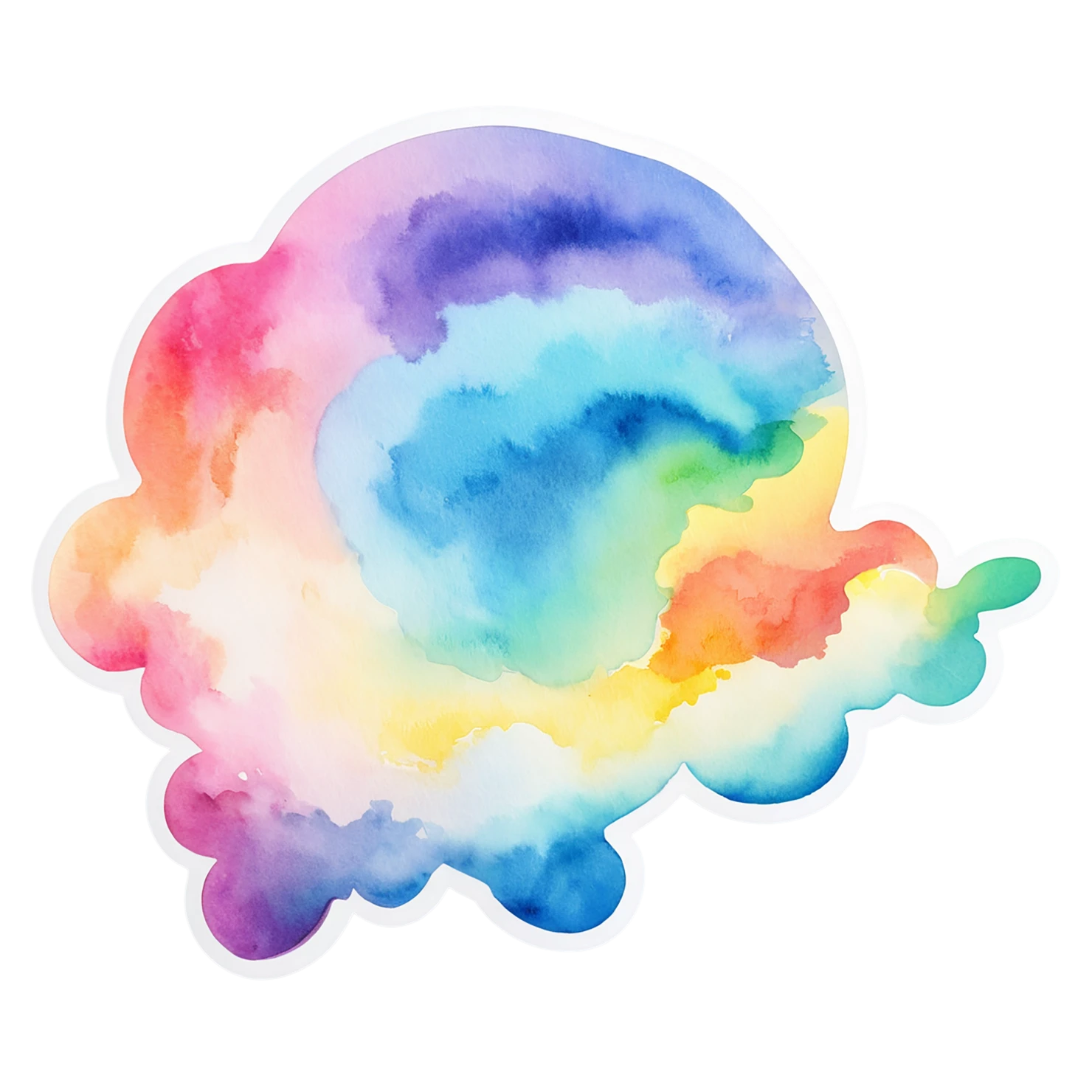 Rainbow watercolor sticker isolated on transparent background #21328
