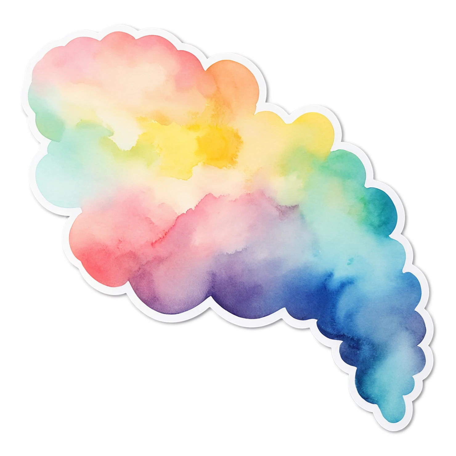 Rainbow watercolor sticker isolated on transparent background #21329